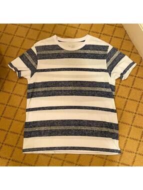 Blue Point black/gray striped cotton T-shirt NWT XL